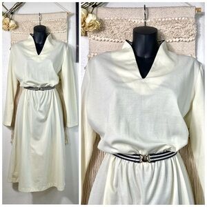 Vintage 70s Women’s White King Sleeve Dress  The Fashion Place Sears Dress Sz 16